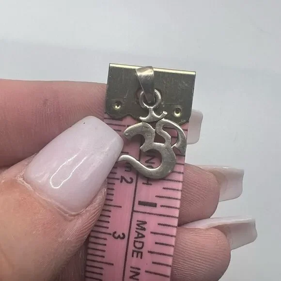 Om Sacred Sound Charm 925 Sterling Silver - Picture 4 of 4